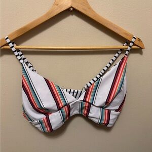 SHEIN Colorful Striped Bikini Top